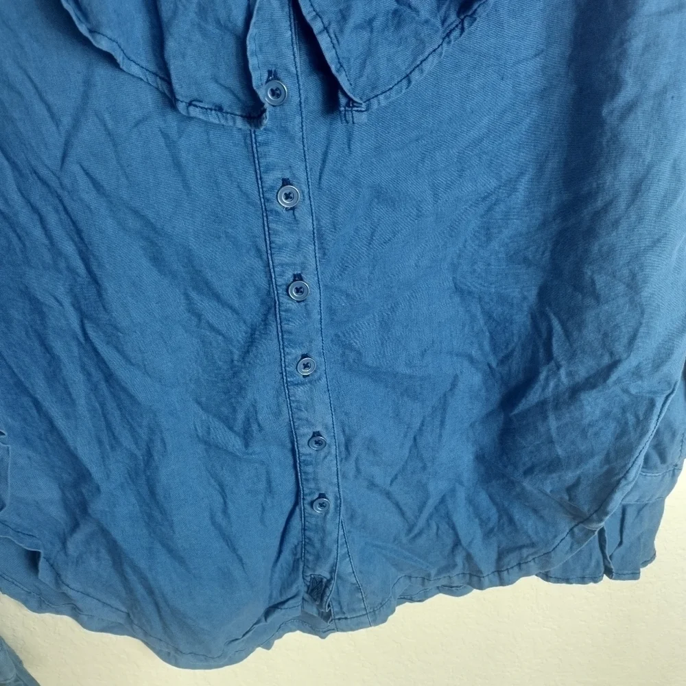 Free People we the free amber Button Front Dolman Sleeve Ruffled Top sz Xs